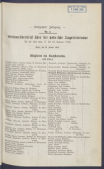 Gesamt&uuml;berblick &uuml;ber die Polnische Tagesliteratur 1908.01.28 R.17 Nr4