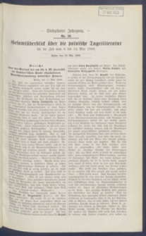 Gesamt&uuml;berblick &uuml;ber die Polnische Tagesliteratur 1908.05.19 R.17 Nr20