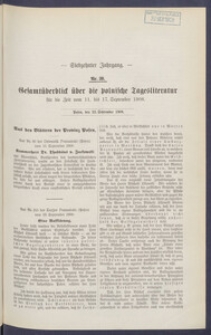 Gesamt&uuml;berblick &uuml;ber die Polnische Tagesliteratur 1908.09.22 R.17 Nr38