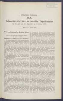 Gesamt&uuml;berblick &uuml;ber die Polnische Tagesliteratur 1908.10.06 R.17 Nr40