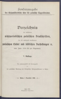 Sonderausgabe des Gesamt&uuml;berblicks &uuml;ber der polnischen Tagesliteratur