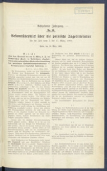 Gesamt&uuml;berblick &uuml;ber die Polnische Tagesliteratur 1909.03.16 R.17 Nr10