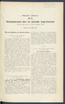 Gesamt&uuml;berblick &uuml;ber die Polnische Tagesliteratur 1909.03.23 R.17 Nr11