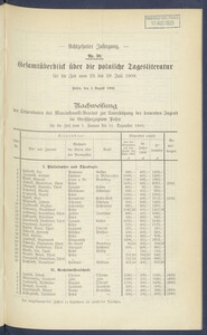 Gesamt&uuml;berblick &uuml;ber die Polnische Tagesliteratur 1909.08.03 R.17 Nr30