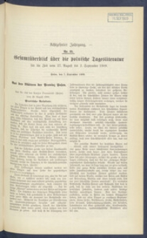 Gesamt&uuml;berblick &uuml;ber die Polnische Tagesliteratur 1909.09.07 R.17 Nr35