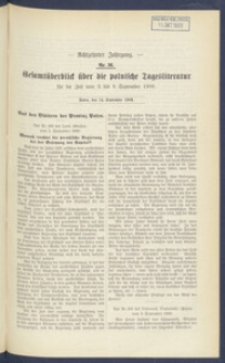 Gesamt&uuml;berblick &uuml;ber die Polnische Tagesliteratur 1909.09.14 R.17 Nr36