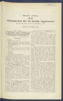 Gesamt&uuml;berblick &uuml;ber die Polnische Tagesliteratur 1909.09.28 R.17 Nr38