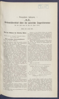 Gesamt&uuml;berblick &uuml;ber die Polnische Tagesliteratur 1910.07.05 R.19 Nr26