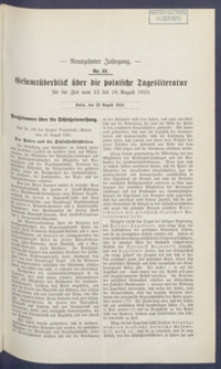 Gesamt&uuml;berblick &uuml;ber die Polnische Tagesliteratur 1910.08.23 R.19 Nr33