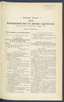 Gesamt&uuml;berblick &uuml;ber die Polnische Tagesliteratur 1911.08.08 R.20 Nr31