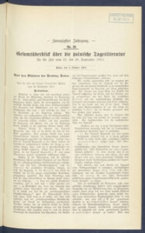 Gesamt&uuml;berblick &uuml;ber die Polnische Tagesliteratur 1911.10.03 R.20 Nr39