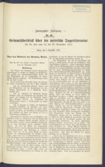 Gesamt&uuml;berblick &uuml;ber die Polnische Tagesliteratur 1911.12.05 R.20 Nr48