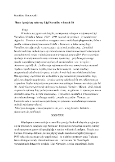 Plany i projekty reformy Ligi Narod&oacute;w w latach 30.