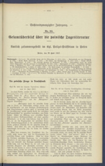 Gesamt&uuml;berblick &uuml;ber die Polnische Tagesliteratur 1917.06.20 R.26 Nr24