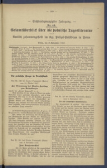 Gesamt&uuml;berblick &uuml;ber die Polnische Tagesliteratur 1917.11.14 R.26 Nr45