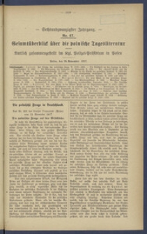 Gesamt&uuml;berblick &uuml;ber die Polnische Tagesliteratur 1917.11.28 R.26 Nr47