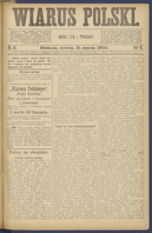Wiarus Polski. 1900.03.31 R.10 Nr38 + dodatek