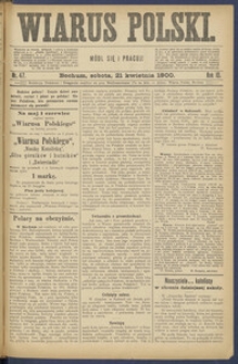 Wiarus Polski. 1900.04.21 R.10 Nr47 + dodatek