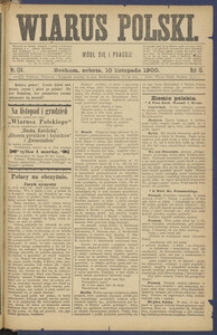 Wiarus Polski. 1900.11.10 R.10 Nr134 + dodatek