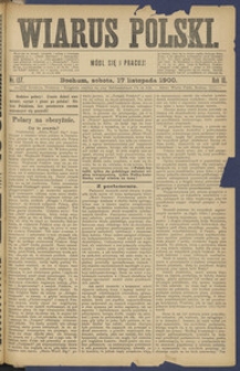 Wiarus Polski. 1900.11.17 R.10 Nr137 + dodatek