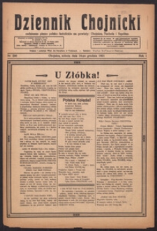 Dziennik Chojnicki : codzienne pismo polsko-katolickie połączone z Orędownikiem Powiatowym Starostwa Chojnickiego 1921.12.24 R.1 Nr296