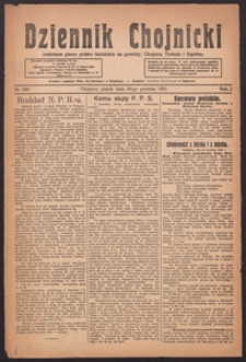 Dziennik Chojnicki : codzienne pismo polsko-katolickie połączone z Orędownikiem Powiatowym Starostwa Chojnickiego 1921.12.30 R.1 Nr300