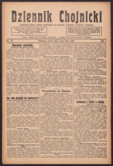 Dziennik Chojnicki : codzienne pismo polsko-katolickie połączone z Orędownikiem Powiatowym Starostwa Chojnickiego 1921.07.13 R.1 Nr157