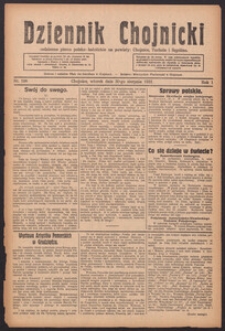 Dziennik Chojnicki : codzienne pismo polsko-katolickie połączone z Orędownikiem Powiatowym Starostwa Chojnickiego 1921.08.30 R.1 Nr198