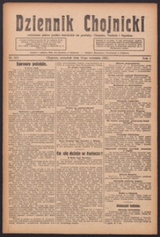 Dziennik Chojnicki : codzienne pismo polsko-katolickie połączone z Orędownikiem Powiatowym Starostwa Chojnickiego 1921.09.15 R.1 Nr212