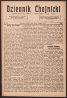 Dziennik Chojnicki : codzienne pismo polsko-katolickie połączone z Orędownikiem Powiatowym Starostwa Chojnickiego 1921.09.25 R.1 Nr221