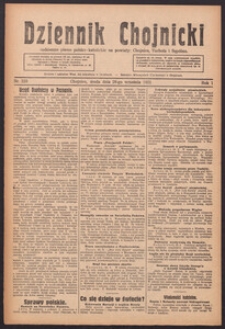 Dziennik Chojnicki : codzienne pismo polsko-katolickie połączone z Orędownikiem Powiatowym Starostwa Chojnickiego 1921.09.28 R.1 Nr223
