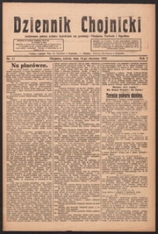 Dziennik Chojnicki : codzienne pismo polsko-katolickie połączone z Orędownikiem Powiatowym Starostwa Chojnickiego 1922.01.14 R.2 Nr11