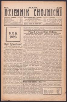 Dziennik Chojnicki : codzienne pismo polsko-katolickie połączone z Orędownikiem Powiatowym Starostwa Chojnickiego 1922.12.31 R.2 Nr297