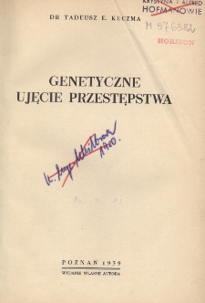 Genetyczne ujęcie przestępstwa