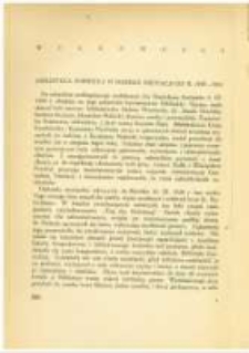 Biblioteka Kórnicka w okresie okupacji od r. 1939-1945. Pamiętnik Biblioteki Kórnickiej Z. 3.