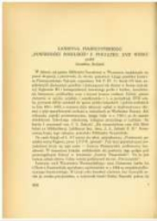 Ławryna Piaseczyńskiego "Powinności poselskie" z początku XVII wieku. Pamiętnik Biblioteki Kórnickiej Z. 4.