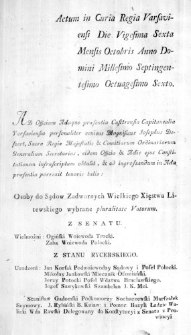 Osoby do Sądów Zadwornych Wielkiego Xięstwa Litewskiego wybrane pluralitate Votorum