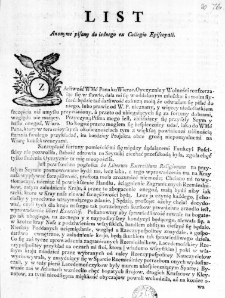 List anonyme pisany do iedego ex Collegio Episcopali