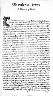 Obiaśnienie Prawa o Kwarcie y Dupli