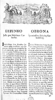 Obrona Sprawiedliwa Szlachty Kurlandzkiey